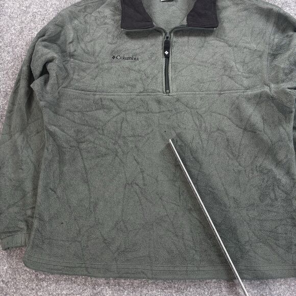 Vintage Columbia Men's Half Zip Fleece Pullover Medium Olive Green XM6362-F03 - Picture 8 of 9